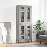 vidaXL Buffet haut Sonoma gris 69 5x34x180 cm Bois d'ingénierie