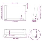 vidaXL Pieds de table basse en U  2 pièces  blanc  50 x (30-31) cm  acier