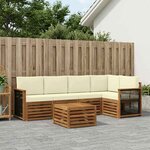 vidaXL Ensemble de canapé d'angle avec coussin 5 Pièces Naturel et Crème