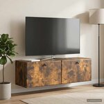 vidaXL Meuble TV mural 98 x 31 x 30 cm Chêne fumé Bois d'ingénierie
