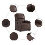 vidaXL Fauteuil inclinable électrique marron similicuir