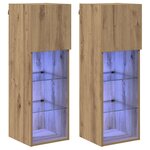 vidaXL Meubles TV muraux 2 Pièces Chêne artisanal 30 5 x 30 x 90 cm