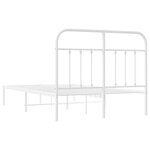 vidaXL Cadre de lit métal sans matelas et tête de lit blanc 120x190 cm