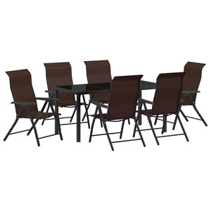 vidaXL Ensemble de salle à manger pour jardin 7 Pièces Marron