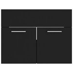 vidaXL Armoire d'évier avec lavabo intégré Noir Aggloméré