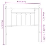 vidaXL Tête de lit métal noir 90 cm