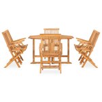 vidaXL Mobilier à dîner d'extérieur pliable 7 Pièces Bois solide de teck