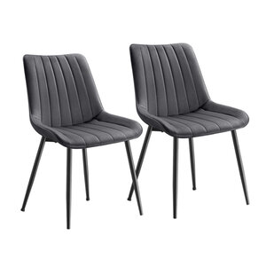 Lot de 2 chaise salle à manger chaise cuisine supportant jusqu’à 120 kg pied en acier dossier ergonomique pour salle à manger cuisine gris 12_0006190