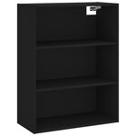 vidaXL Buffet haut Noir 69 5x34x180 cm Bois d'ingénierie