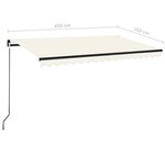 vidaXL Auvent manuel rétractable 450x350 cm Crème