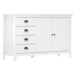 vidaXL Buffet Hill Blanc 130x40x80 cm Bois de pin solide