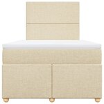 vidaXL Sommier à lattes de lit avec matelas Crème 120x200 cm Tissu