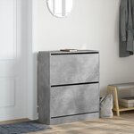 vidaXL Armoire à chaussures gris béton 80x34x96 5 cm bois d'ingénierie