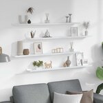 vidaXL Étagères murales 4 Pièces Blanc brillant 100x9x3 cm