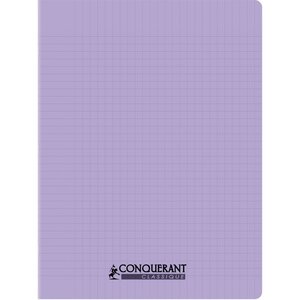 Piqûre 96 pages CONQUERANT  17x22 cm  seyès  couv PP lilas
