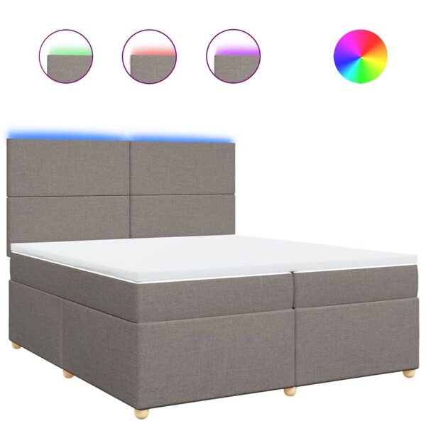 vidaXL Sommier à lattes de lit avec matelas Taupe 200x200 cm Tissu