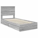 vidaXL Lit de Rangement Gris Sonoma 90 x 200 cm Bois d'ingénierie