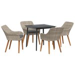 vidaXL Ensemble de salle à manger pour jardin 5 pc Gris clair