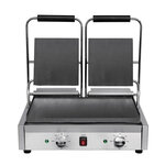 Grill panini professionnel lisse double - 2 9 kw - buffalo -  - inox 550x395x210mm