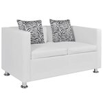 vidaXL Jeu de canapé à 2 places et à 3 places Cuir synthétique Blanc