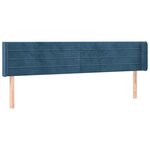 vidaXL Tête de lit avec oreilles Bleu foncé 183x16x78/88 cm Velours