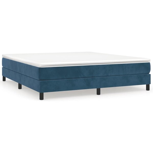 vidaXL Cadre de lit bleu foncé 180x200 cm velours