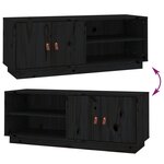 vidaXL Meuble TV Noir 105x34x40 cm Bois de pin massif