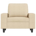 vidaXL Fauteuil avec repose-pied Crème 60 cm Tissu