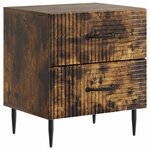 vidaXL Cabinet de chevet avec tiroir Chêne fumé 43 x 34 5 x 47 5 cm