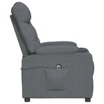 vidaXL Fauteuil inclinable électrique Gris foncé Tissu