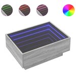 vidaXL Table basse avec LED sonoma gris 70x50x30 cm bois d'ingénierie