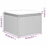 vidaXL Tabouret de jardin avec coussin gris 55x55x37 cm résine tressée