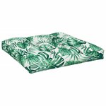 vidaXL Coussin de canapé palette à motif de feuilles 70x70x12 cm