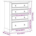 vidaXL Commode Corona 92x48x120 cm bois massif de pin
