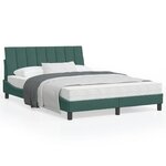 vidaXL Lit avec matelas vert foncé 120x200 cm velours