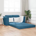 vidaXL Canapé-lit au sol 2-en-1 bleu 148x71x83 cm Velours