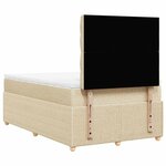 vidaXL Sommier à lattes de lit avec matelas crème 120x190 cm tissu