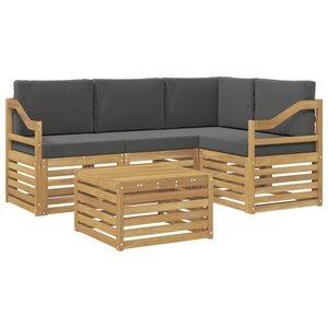 vidaXL Ensemble de canapés d'extérieur 5 Pièces Blanc et anthracite