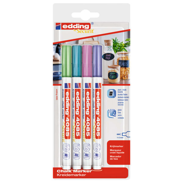 Edding marqueurs à craie 4 pièces multicolore 4085