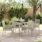 vidaXL Ensemble de salle à manger pour jardin 5 Pièces Gris clair