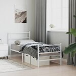 vidaXL Cadre de lit métal sans matelas avec pied de lit blanc 80x200cm