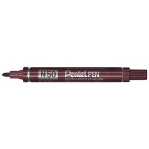 Marqueur permanent N50 pointe ogive 2 mm Marron x 12 PENTEL