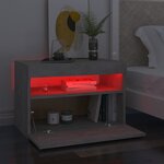 vidaXL Tables de chevet avec lumières LED 2 Pièces gris béton 60x35x40 cm