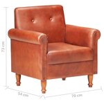 vidaXL Chaise cabriolet marron cuir véritable