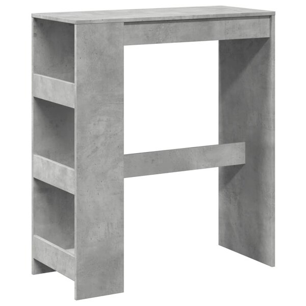 vidaXL Table de bar avec étagères gris béton bois d'ingénierie