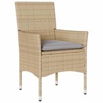 vidaXL Ensemble de salle à manger pour jardin 7 Pièces Beige Poly rotin