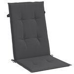 vidaXL Coussins de chaise à dossier haut lot de 2 anthracite mélangé