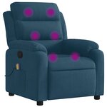 vidaXL Fauteuil inclinable de massage bleu velours