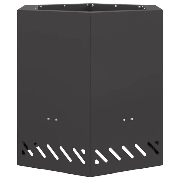 vidaXL Bol de feu sans fumée Noir 48 x 48 x 51 cm Acier patiné