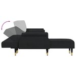vidaXL Canapé-lit en forme de L noir 271x140x70 cm velours